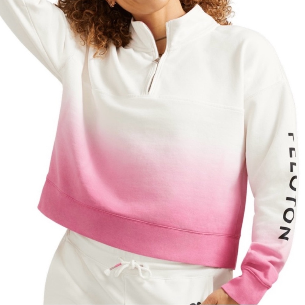 PELOTON Pink Ombre Half Zip Pullover Size Medium